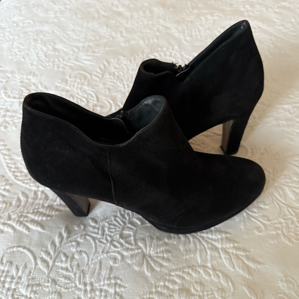 Paul Green Black Suede Ankle Boots Size 8